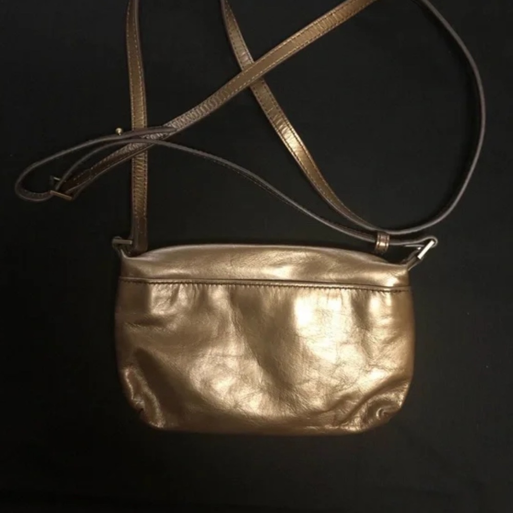 HOBO Gold Crossbody Bag with Adjustable Strap